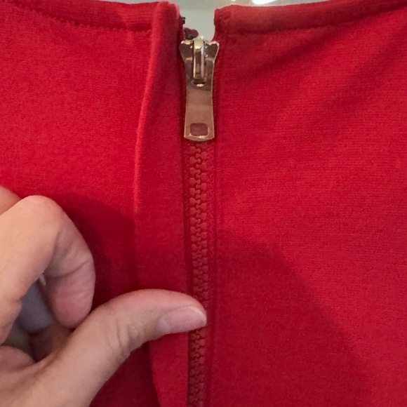 ANN TAYLOR Red Long Sleeve Shift Dress - Picture 4 of 4